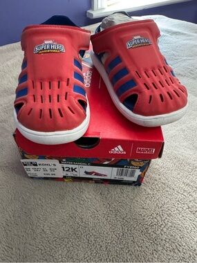 adidas Kids Red and Blue Marvel Super Hero Spider-Man Water Sandals